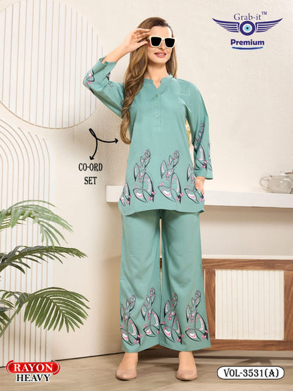 Vol 3531 A Grab It Rayon Co Ord Set Supplier Gujarat