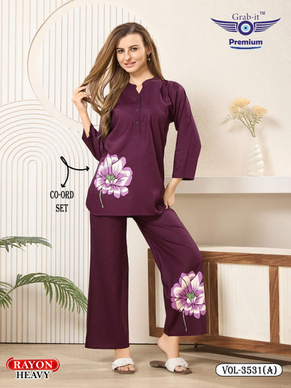 Vol 3531 A Grab It Rayon Co Ord Set Supplier Gujarat
