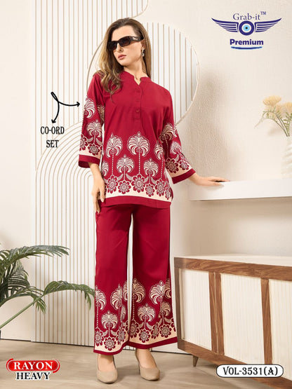 Vol 3531 A Grab It Rayon Co Ord Set Supplier Gujarat