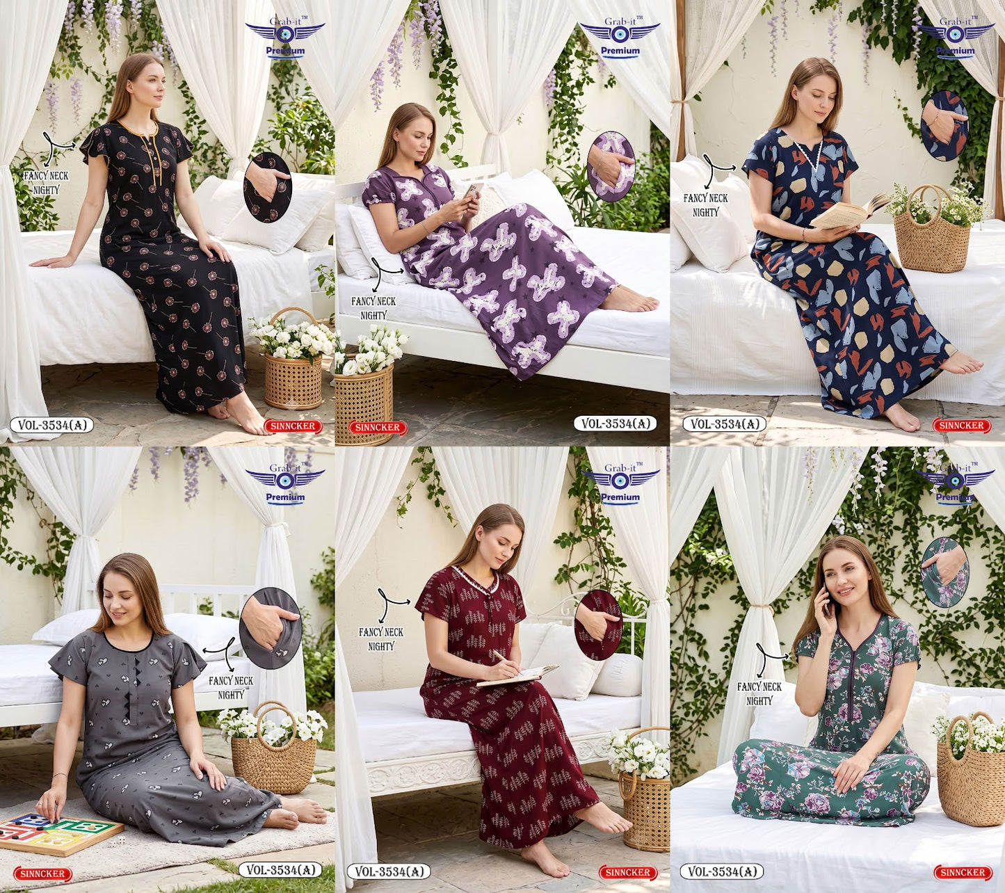 Vol 3534 A Grab It Sinker Night Gowns Supplier India