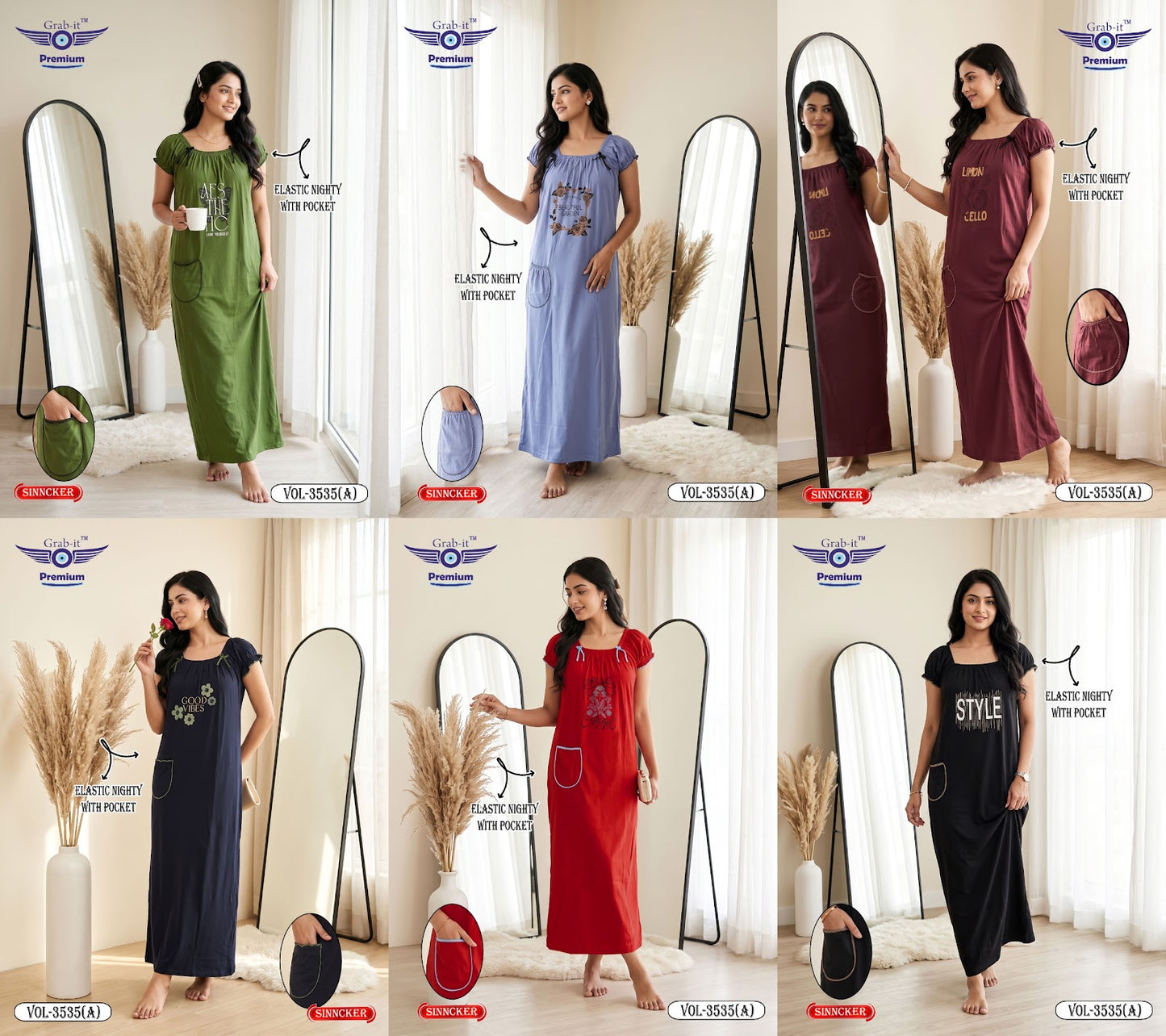Vol 3535 A Grab It Sinker Night Gowns Exporter