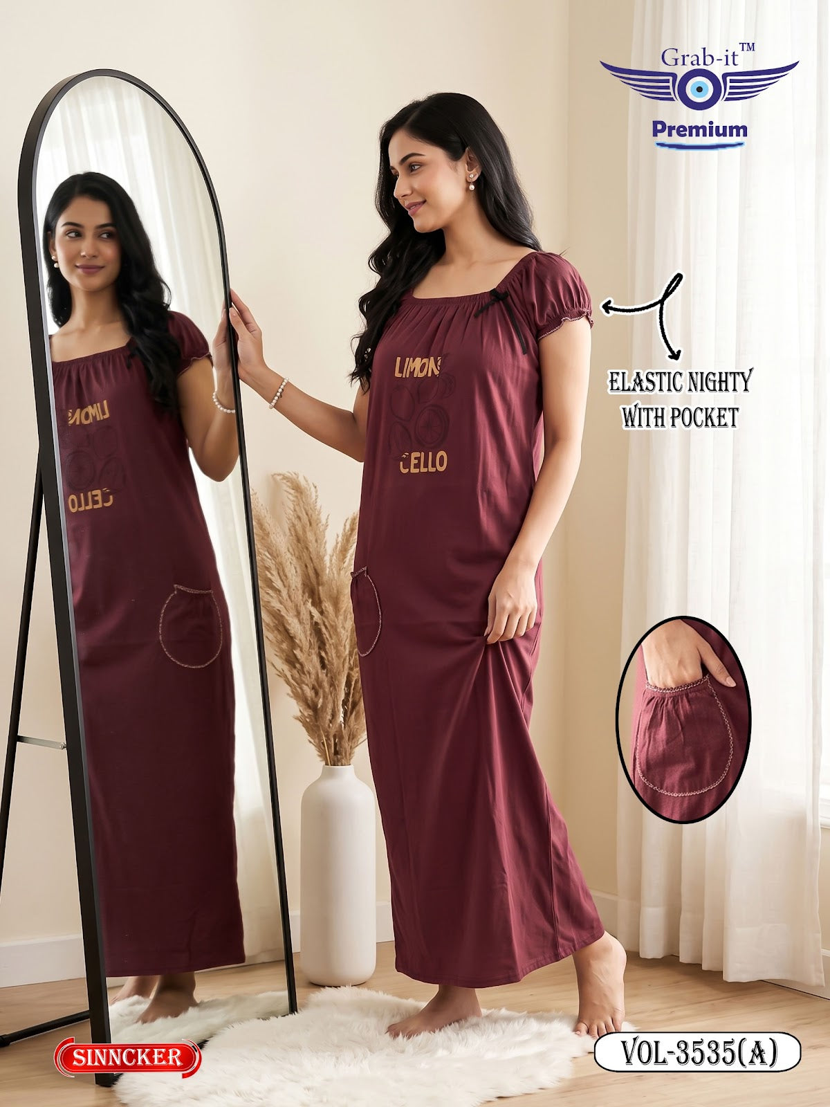 Vol 3535 A Grab It Sinker Night Gowns Exporter