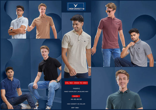Vol 3594 To 3601 High Density Interlock Mens Tshirts Wholesale Price