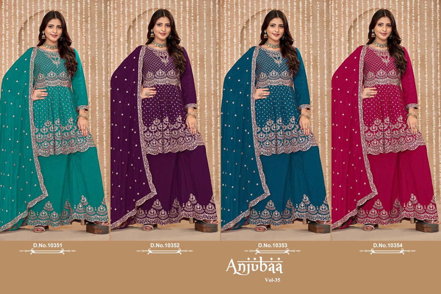Vol 35 Anjubaa Chinnon Sharara Style Suits Exporter Ahmedabad