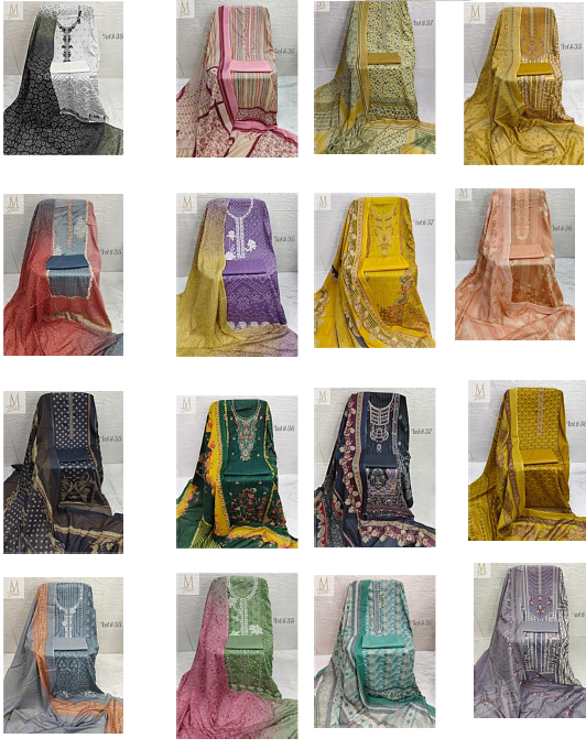 Vol 37 M Lawn Heavy Lawn Pakistani Salwar Suits Wholesaler Ahmedabad