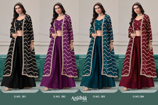 Vol 38 Anjubaa Chinon Crop Top Shurg Palazzo Set Exporter