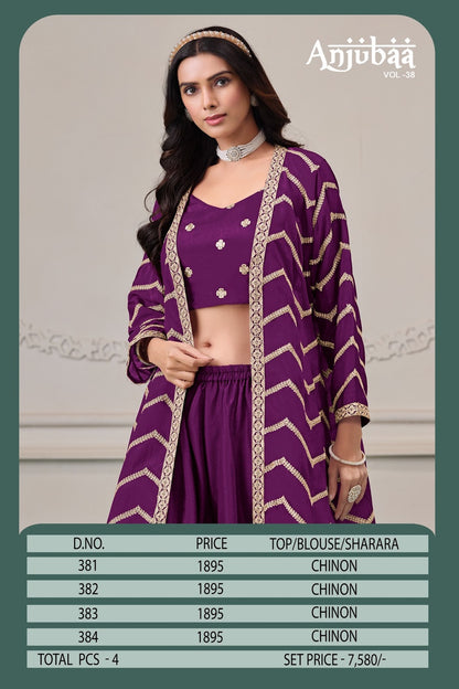 Vol 38 Anjubaa Chinon Crop Top Shurg Palazzo Set Exporter