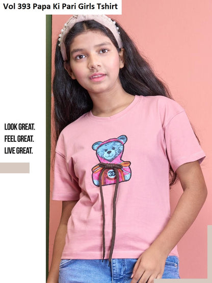 Vol 393 Papa Ki Pari Girls Tshirt Wholesale Price
