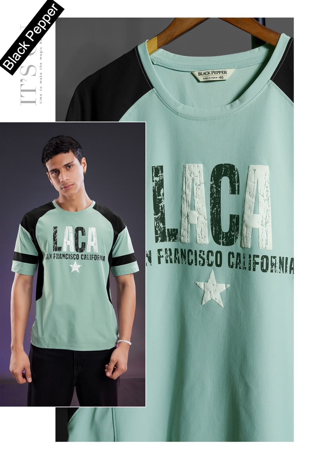 Vol 394 To 401 Oversize Black Pepper Cotton Mens Tshirts Exporter India