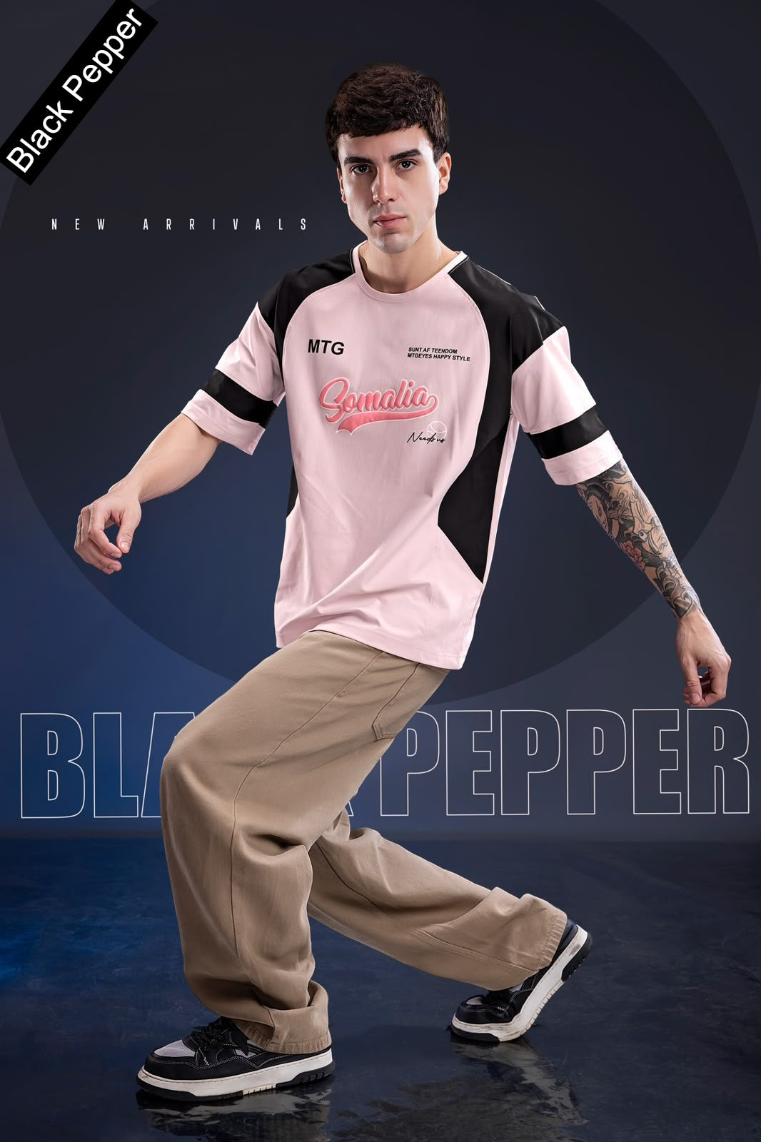 Vol 394 To 401 Oversize Black Pepper Cotton Mens Tshirts Exporter India
