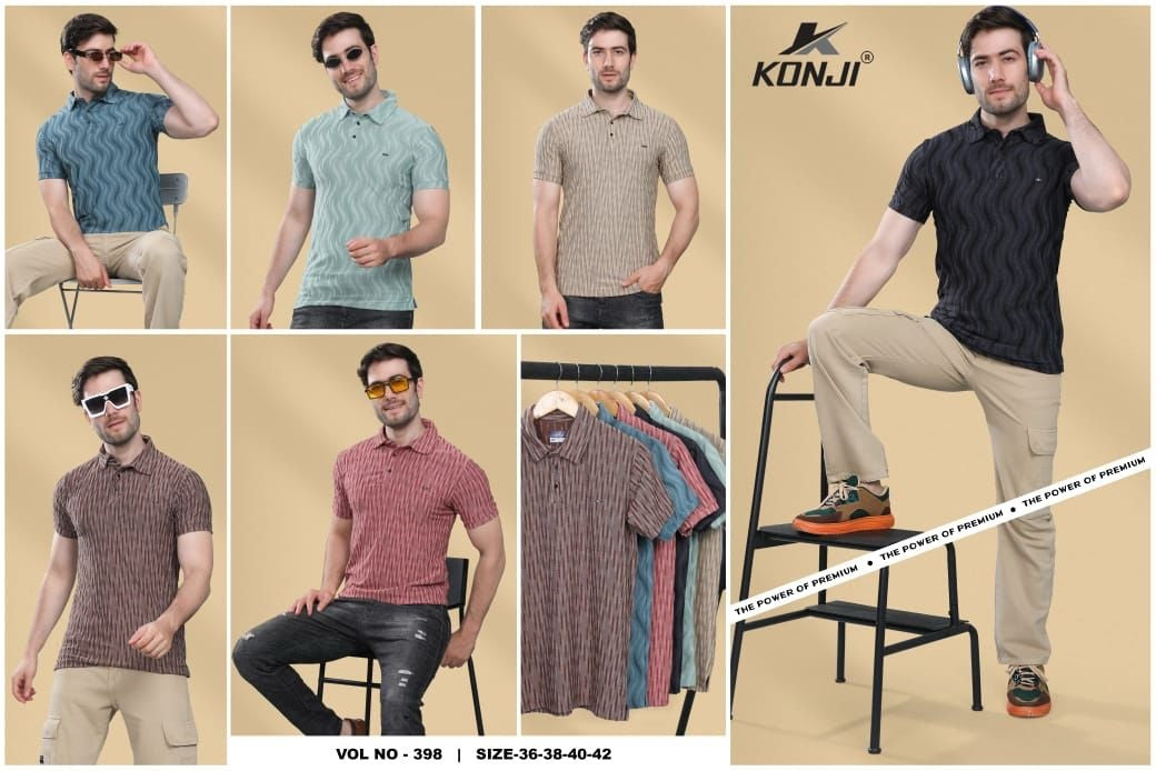 Vol 398 Konji Jacquard Mens Tshirts Manufacturer Ahmedabad
