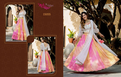 Vol 3 15052-15056 Zeel Organza Lehenga Choli Wholesaler Gujarat