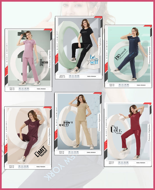 Vol 3 Belly Tencil Pyjama Night Suits Wholesaler Ahmedabad