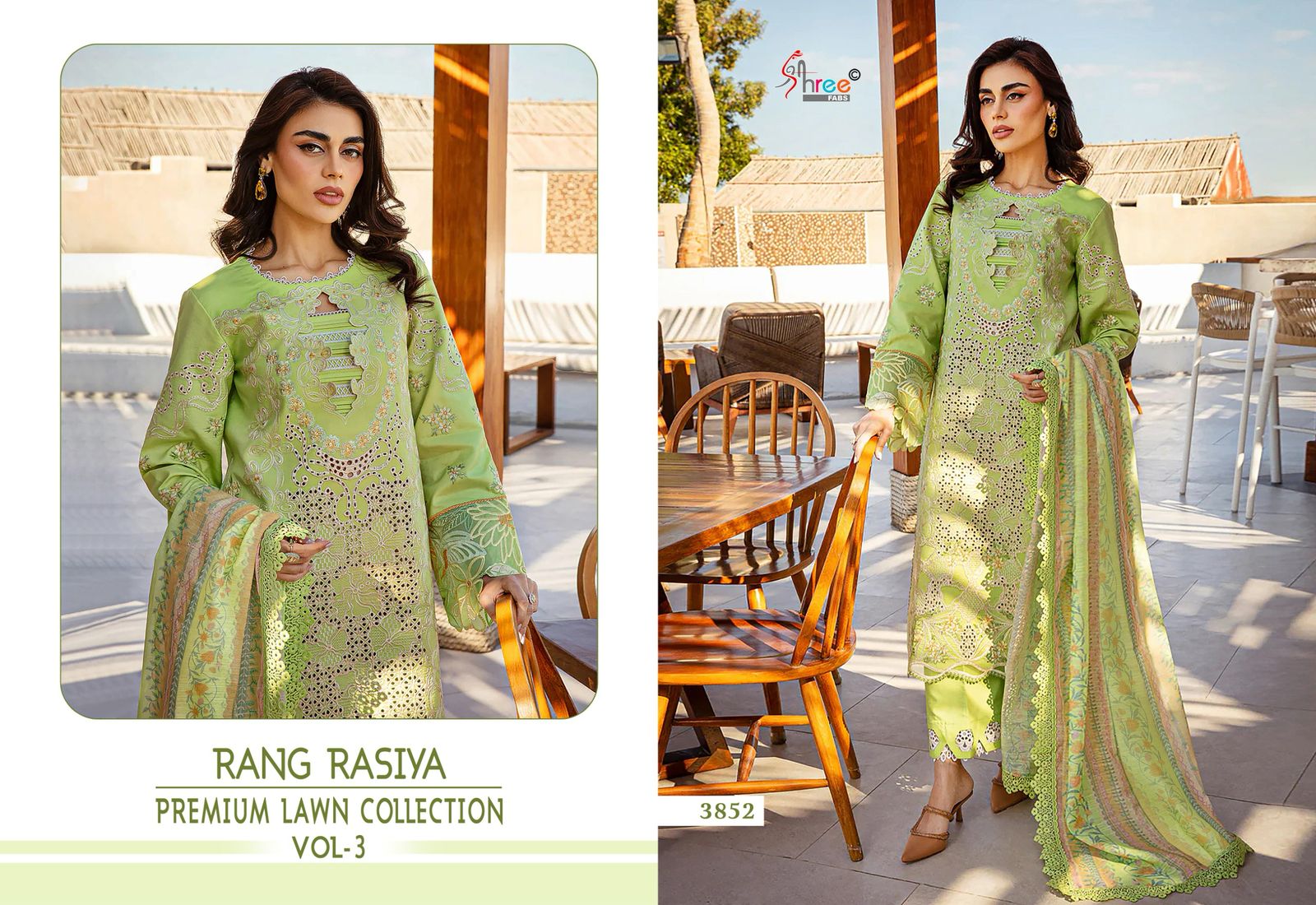 Vol 3 Rang Rasiya Premium Lawn Collection Shree Fabs Lawn Pakistani Salwar Suits Supplier Ahmedabad