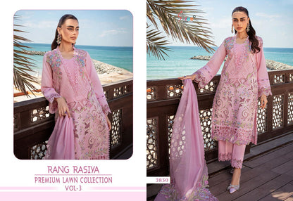 Vol 3 Rang Rasiya Premium Lawn Collection Shree Fabs Lawn Pakistani Salwar Suits Supplier Ahmedabad