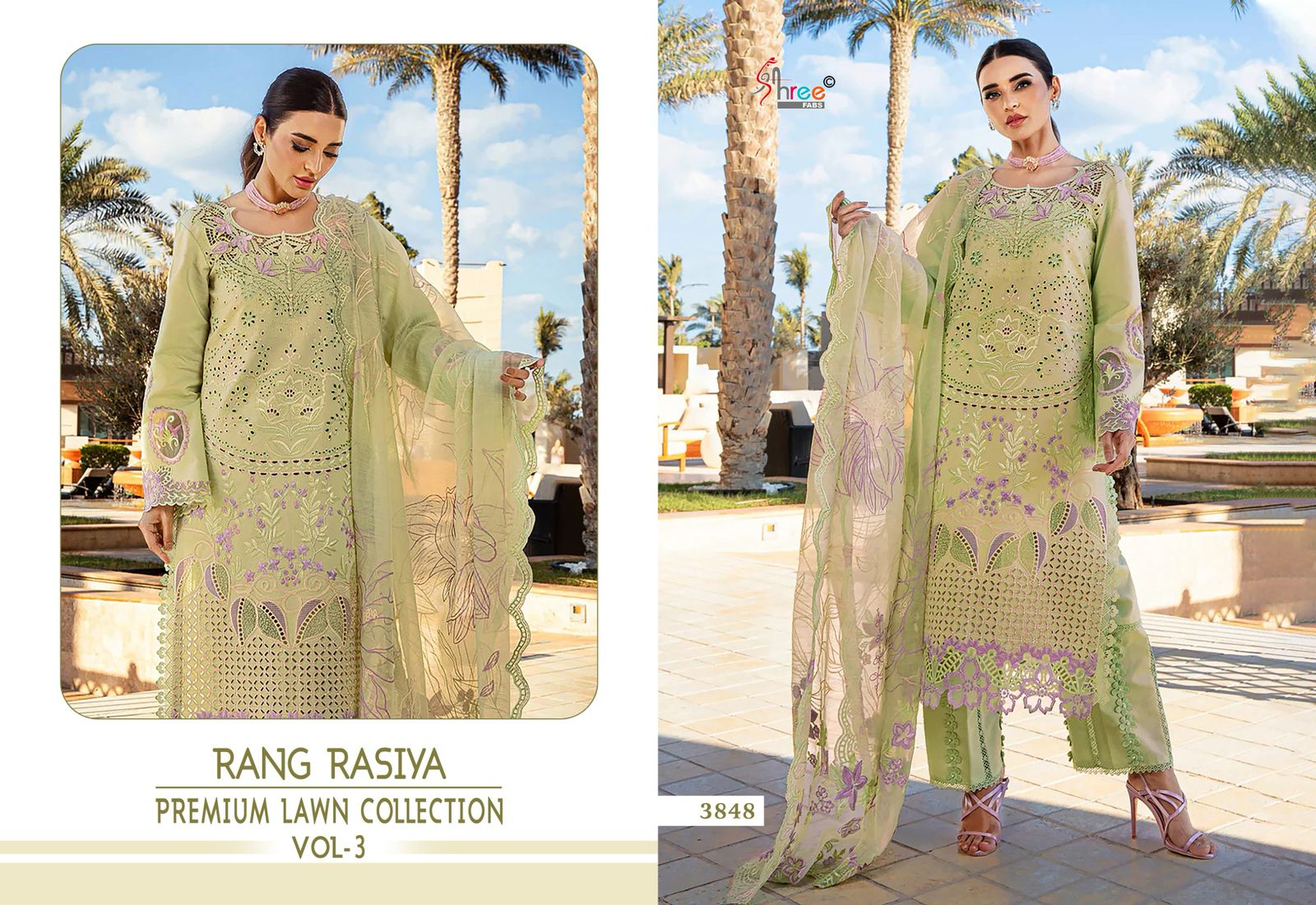 Vol 3 Rang Rasiya Premium Lawn Collection Shree Fabs Lawn Pakistani Salwar Suits Supplier Ahmedabad