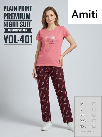 Vol 401 Amiti Cotton Pyjama Night Suits Supplier Ahmedabad