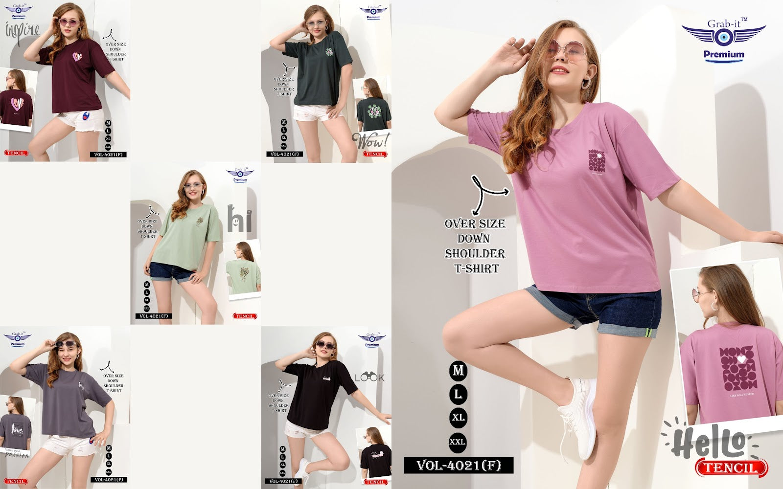 Vol 4021 F Grab It Tencil Women Oversized Tshirt Exporter Ahmedabad