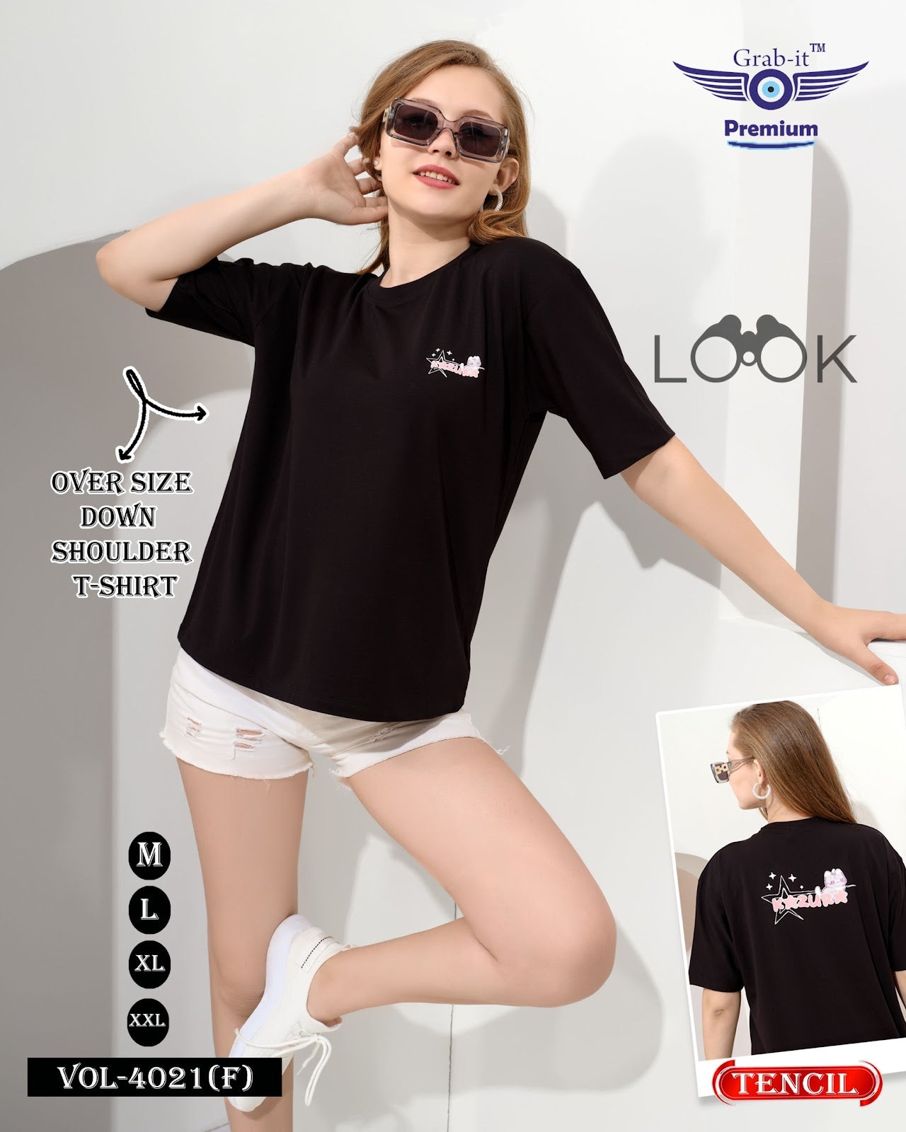 Vol 4021 F Grab It Tencil Women Oversized Tshirt Exporter Ahmedabad