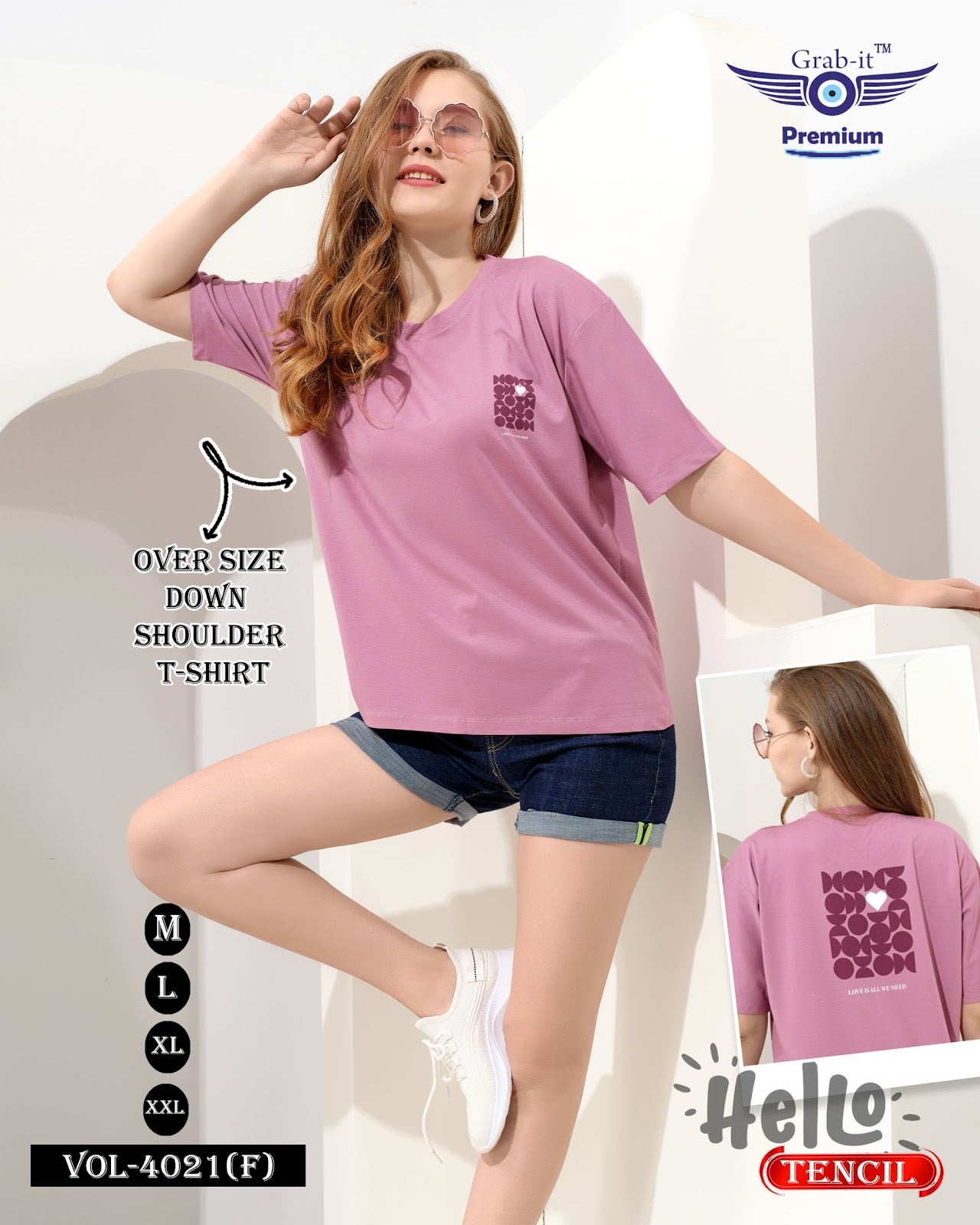 Vol 4021 F Grab It Tencil Women Oversized Tshirt Exporter Ahmedabad