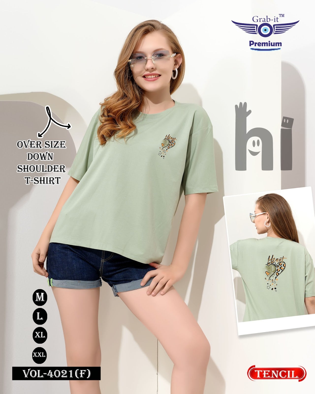 Vol 4021 F Grab It Tencil Women Oversized Tshirt Exporter Ahmedabad