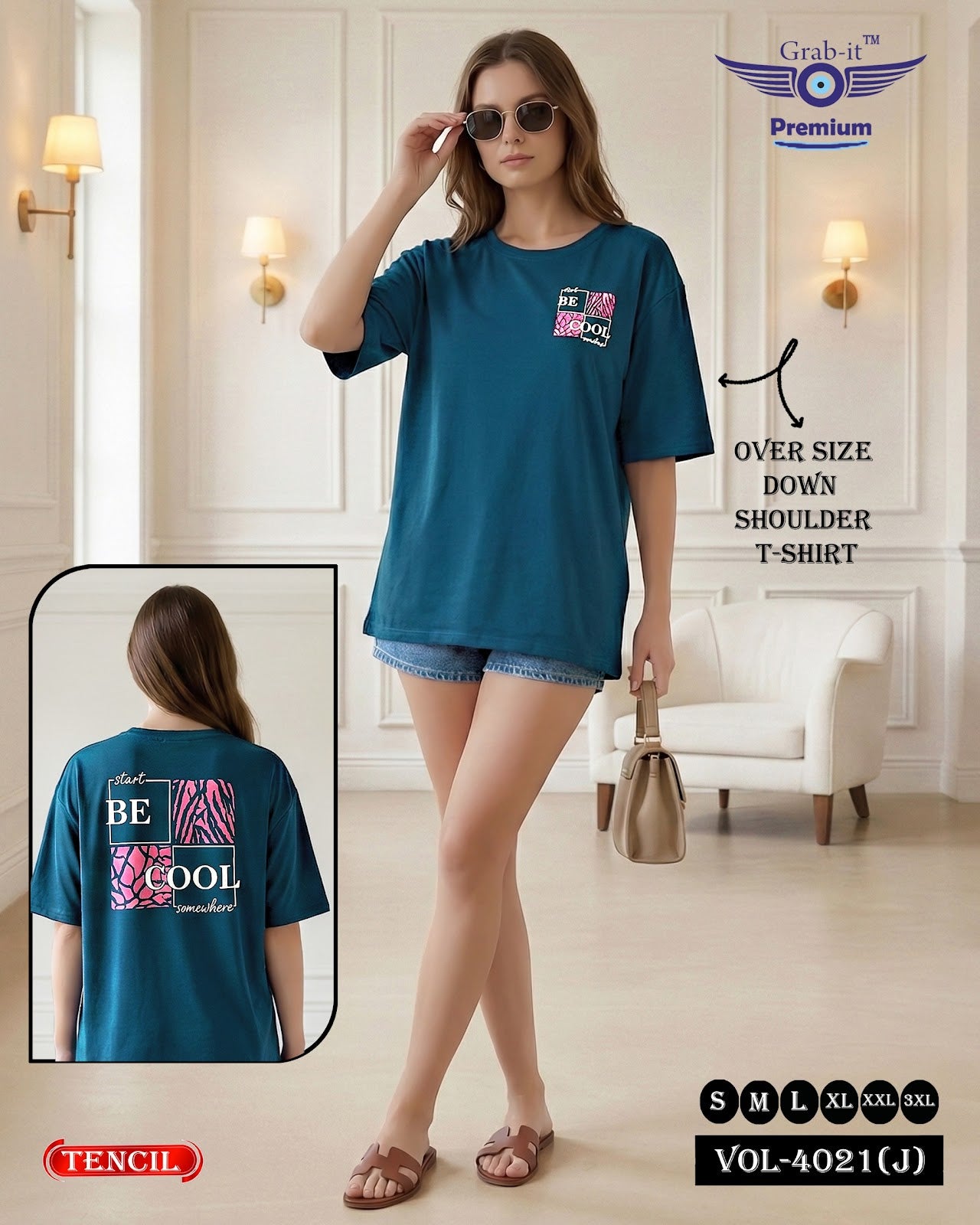 Vol 4021 J Grab It Tencil Women Oversized Tshirt Wholesaler Gujarat