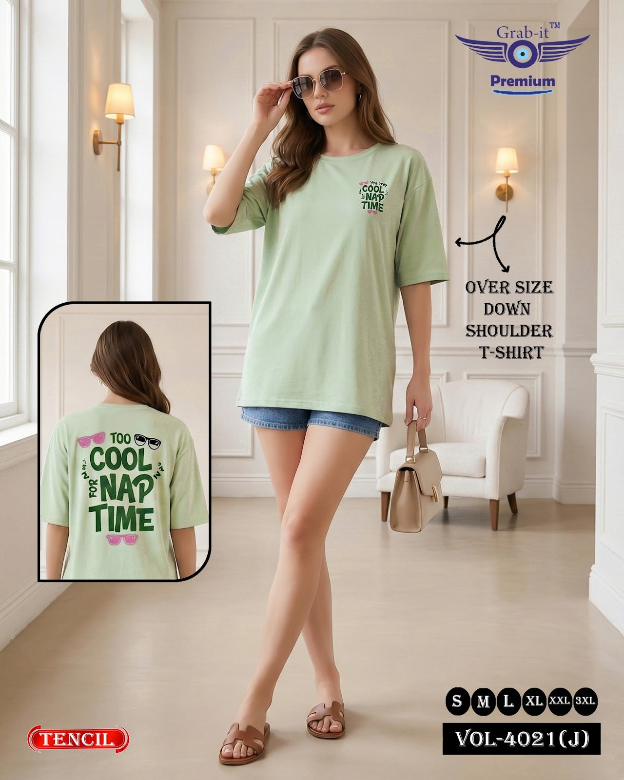 Vol 4021 J Grab It Tencil Women Oversized Tshirt Wholesaler Gujarat