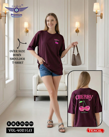 Vol 4021 J Grab It Tencil Women Oversized Tshirt Wholesaler Gujarat