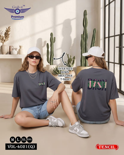 Vol 4021 Q Grab It Tencil Women Oversized Tshirt Manufacturer
