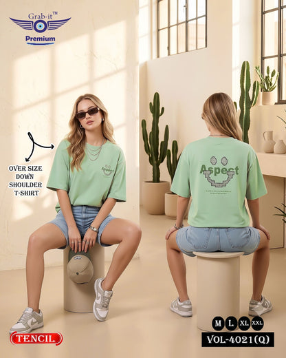 Vol 4021 Q Grab It Tencil Women Oversized Tshirt Manufacturer