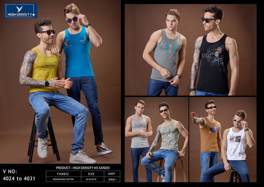 Vol 4024 To 4031 High Density Cotton Biowashed Mens Sando Wholesaler