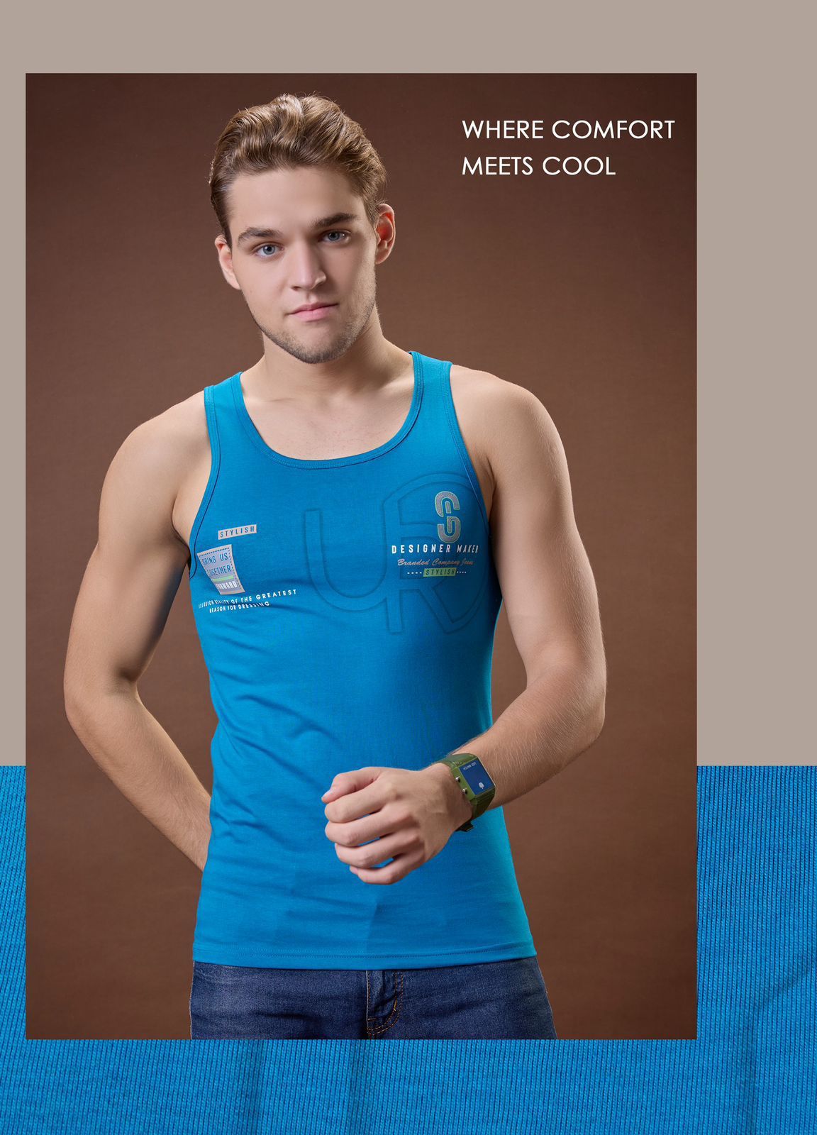 Vol 4024 To 4031 High Density Cotton Biowashed Mens Sando Wholesaler