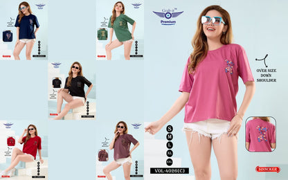 Vol 4026 C Grab It Sinker Women Oversized Tshirt Wholesale Price