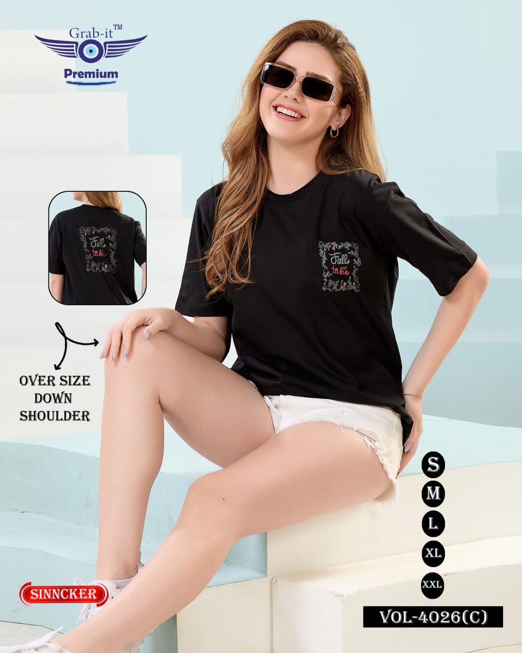 Vol 4026 C Grab It Sinker Women Oversized Tshirt Wholesale Price