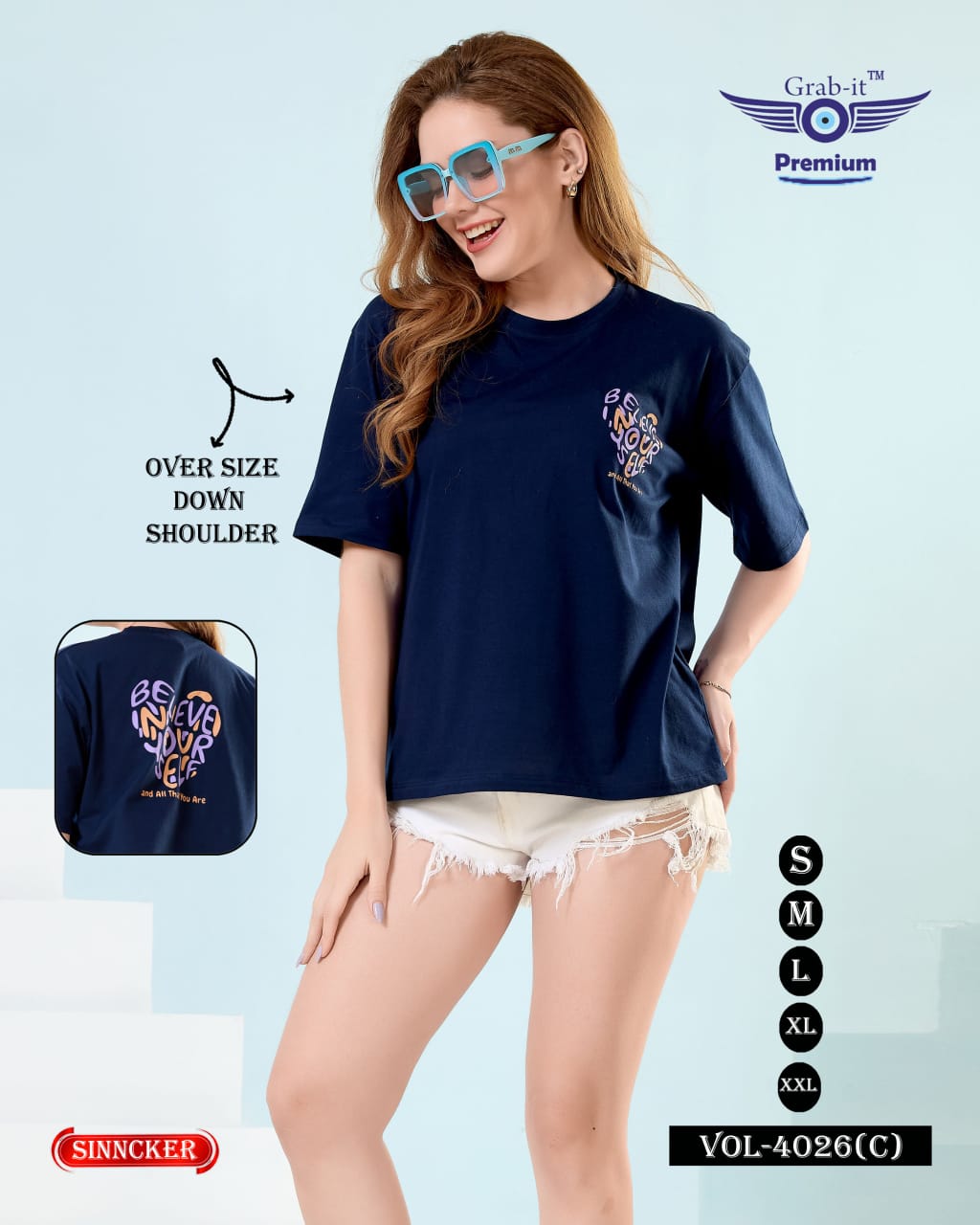 Vol 4026 C Grab It Sinker Women Oversized Tshirt Wholesale Price