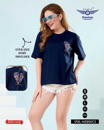 Vol 4026 C Grab It Sinker Women Oversized Tshirt Wholesale Price