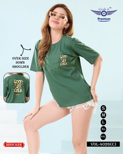 Vol 4026 C Grab It Sinker Women Oversized Tshirt Wholesale Price