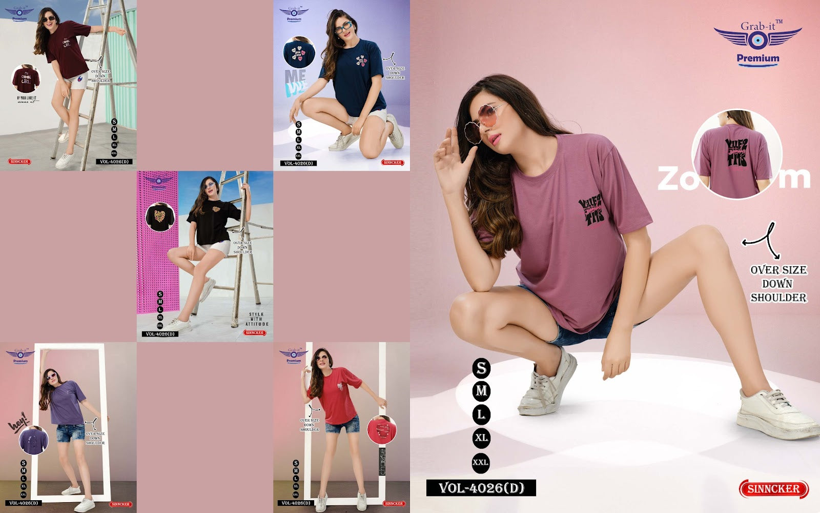 Vol 4026 D Grab It Sinker Women Oversized Tshirt Supplier Gujarat