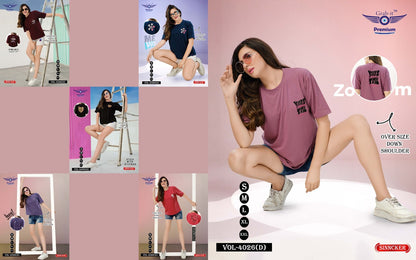 Vol 4026 D Grab It Sinker Women Oversized Tshirt Supplier Gujarat