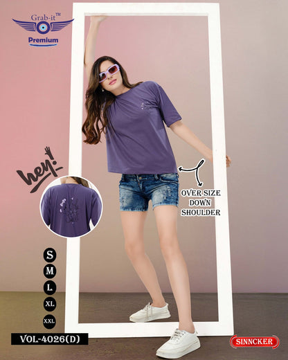 Vol 4026 D Grab It Sinker Women Oversized Tshirt Supplier Gujarat