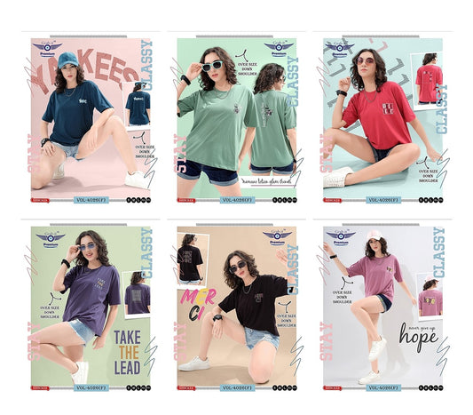 Vol 4026 F Grab It Sinker Women Oversized Tshirt Supplier Ahmedabad