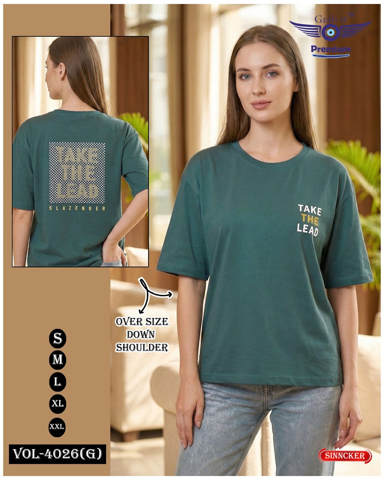 Vol 4026 G Grab It Sinker Women Oversized Tshirt Wholesaler