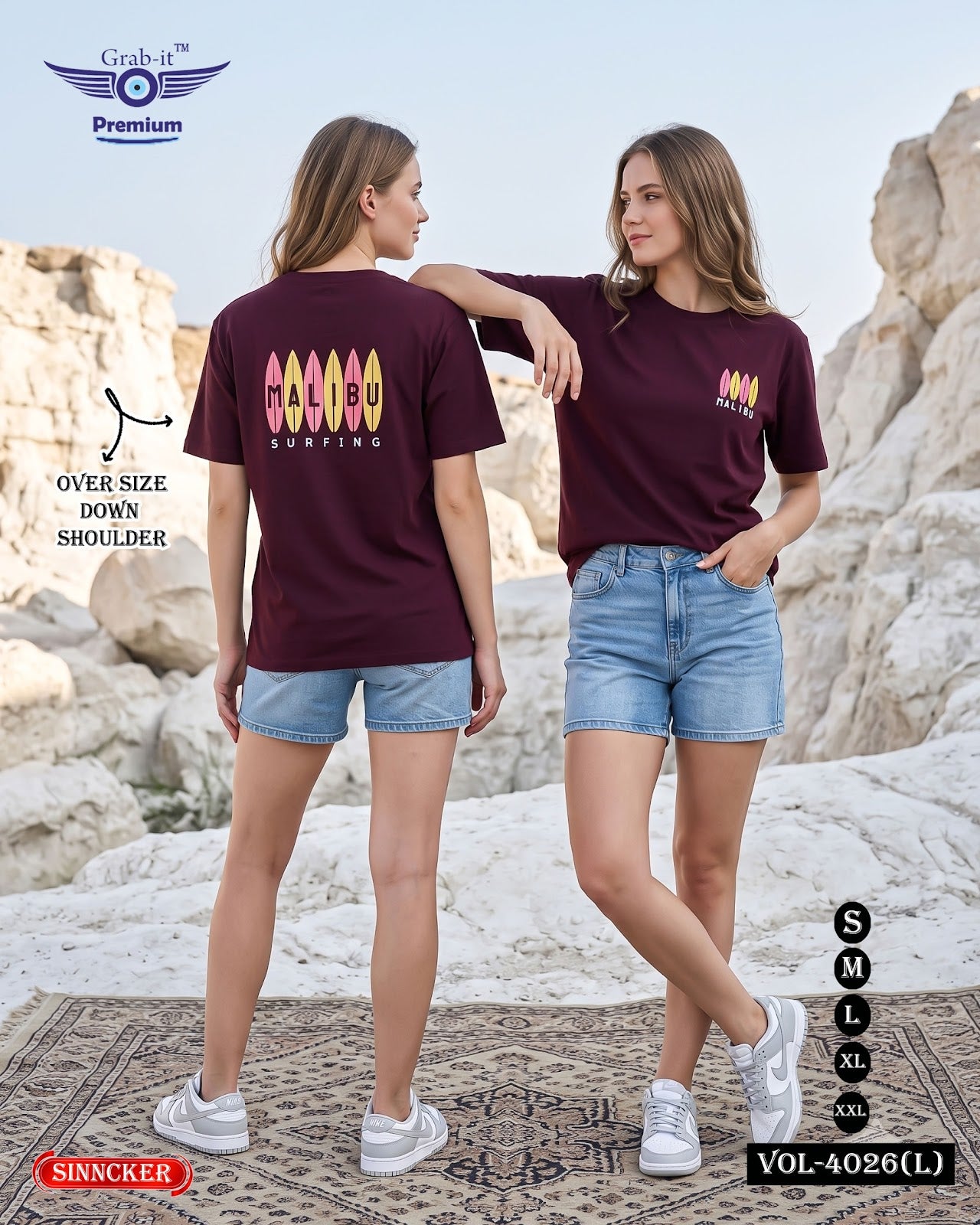 Vol 4026 L Grab It Sincker Women Oversized Tshirt Wholesale Rate