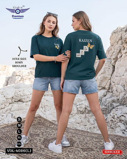 Vol 4026 L Grab It Sincker Women Oversized Tshirt Wholesale Rate