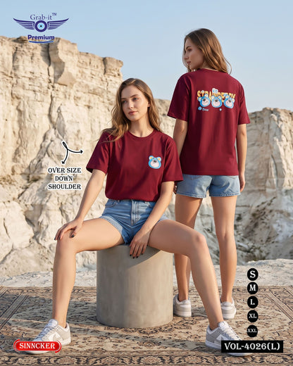 Vol 4026 L Grab It Sincker Women Oversized Tshirt Wholesale Rate