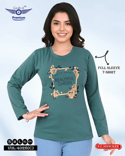 Vol 4028 C Grab It Sinker Women Tshirt Supplier Ahmedabad