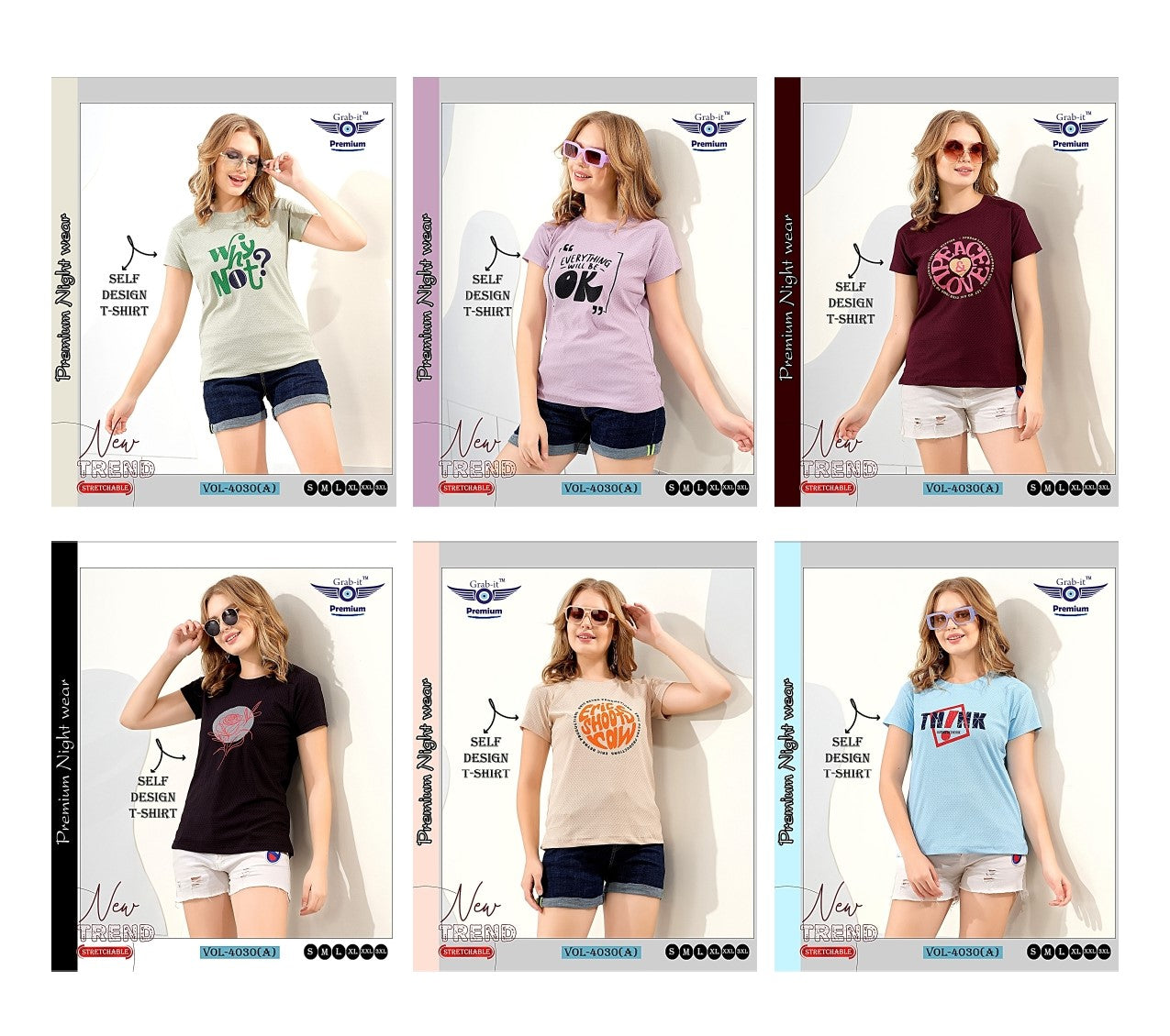 Vol 4030 A Grab It Women Tshirt Wholesale Price