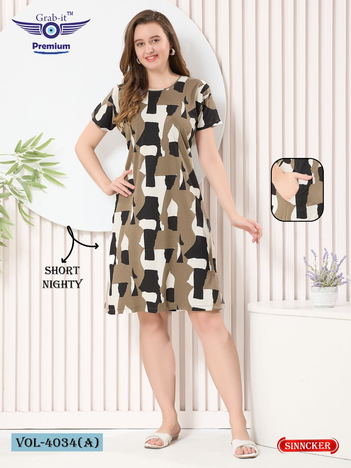 Vol 4034 A Grab It Sinker Short Night Gown Manufacturer