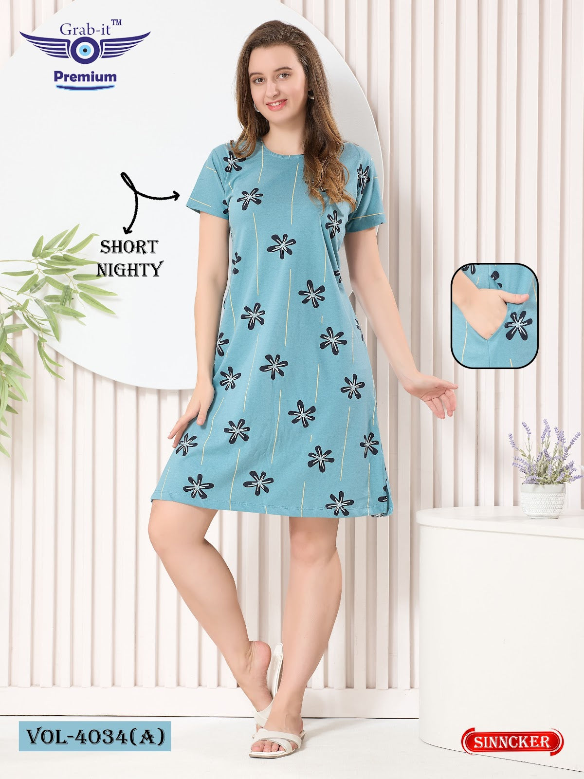 Vol 4034 A Grab It Sinker Short Night Gown Manufacturer