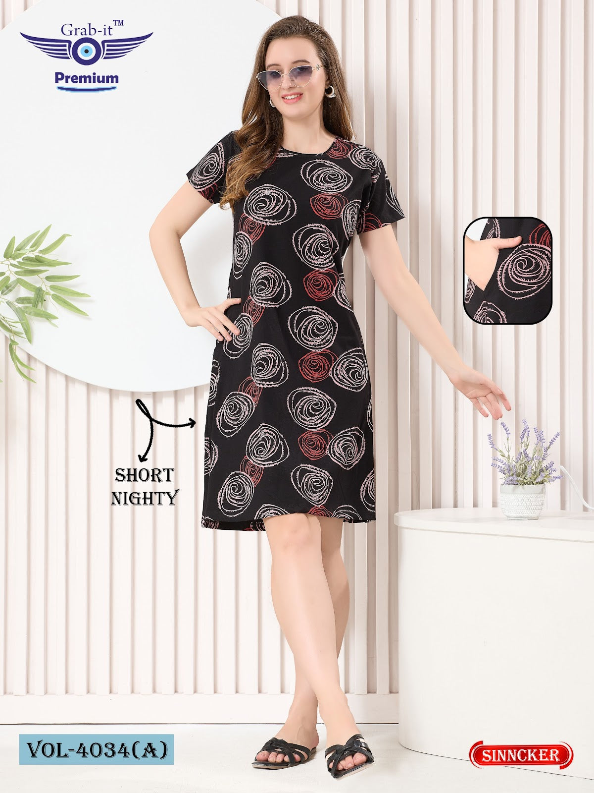 Vol 4034 A Grab It Sinker Short Night Gown Manufacturer